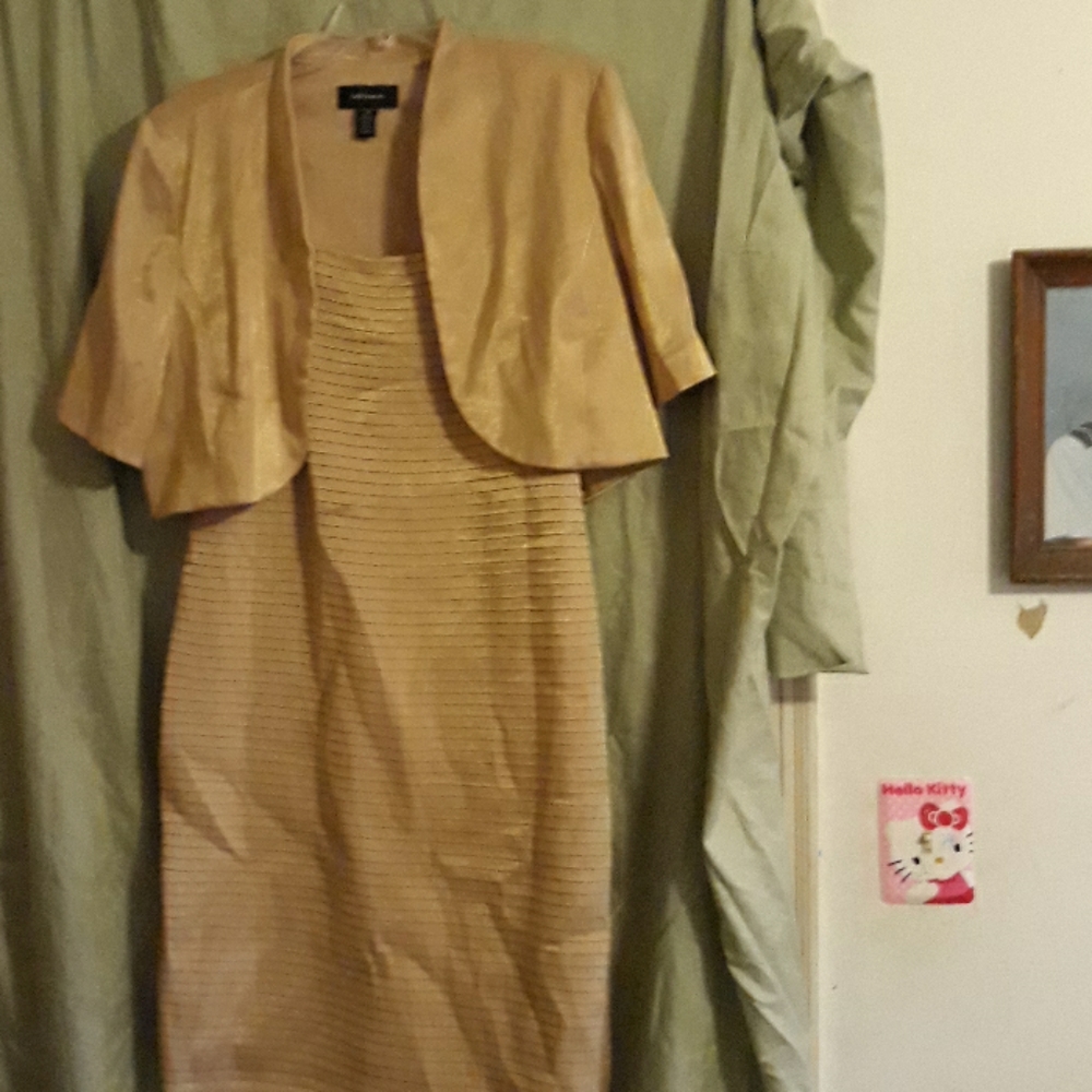 Gold evening dress with jacket